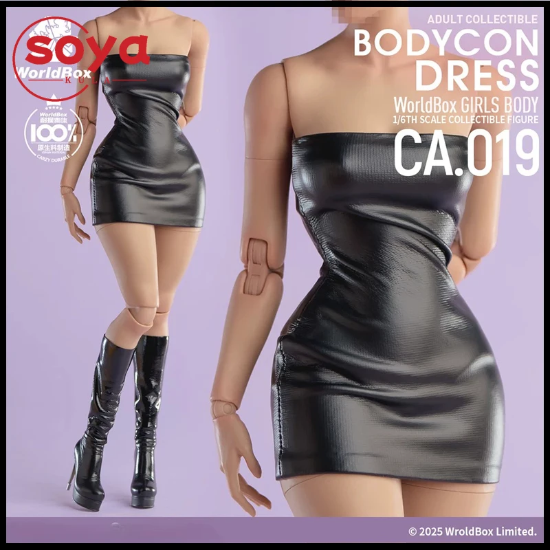 

Worldbox CA019 масштаб 1/6, облегающая юбка без бретелек, черные кожаные ботинки, модель одежды для 12 дюймов, фигурка женщины-солдата, тело