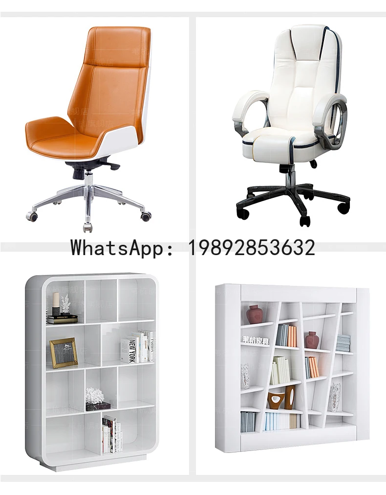 YFY New White Lacquer Executive Desk President Desk Simple Modern Manager Desk Creative Fashion