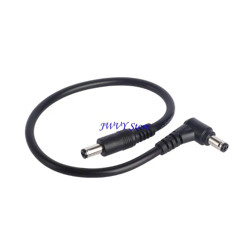 573A Power Cable 18AWG DC5521/5525 Male to Male with Straight and Elbow End 30cm