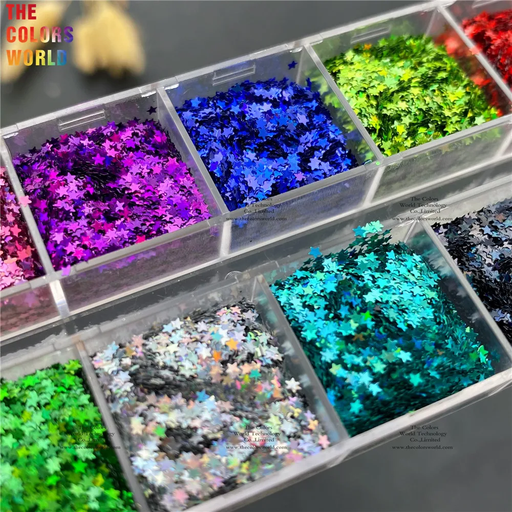 TCT-890 Holographic Star Glitter Smallest 1MM Size Paillettes For Nails Beauty Lady Manicure Wedding Decoration Confetti Craft