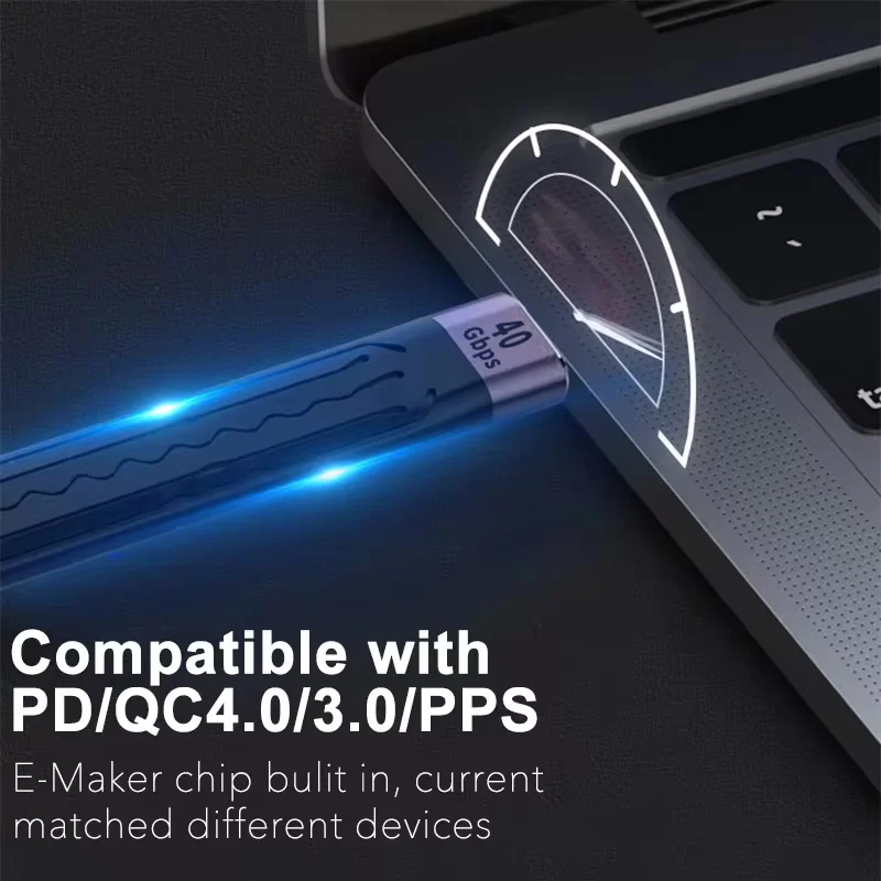 USB3/4.0 Gen3 Data Cable PD 100W 5A Fast Charging USB C to Type C Cable Thunderbolt 3 4K@60Hz Cable USB Type C 40Gbps Data Cable