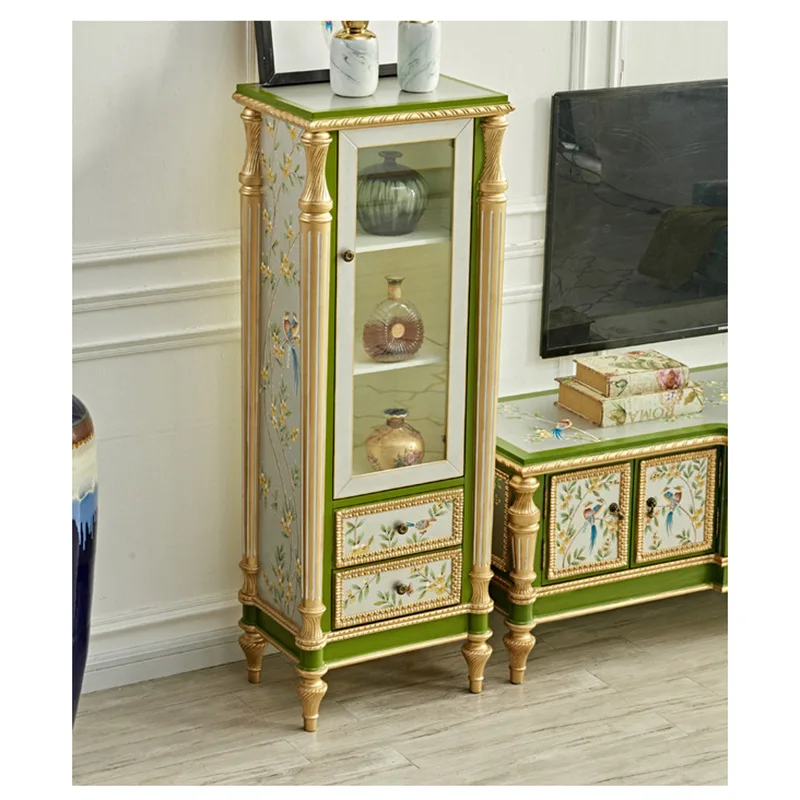 Modern simple living room TV cabinet Side cabinet Side cabinet Display American French locker furniture