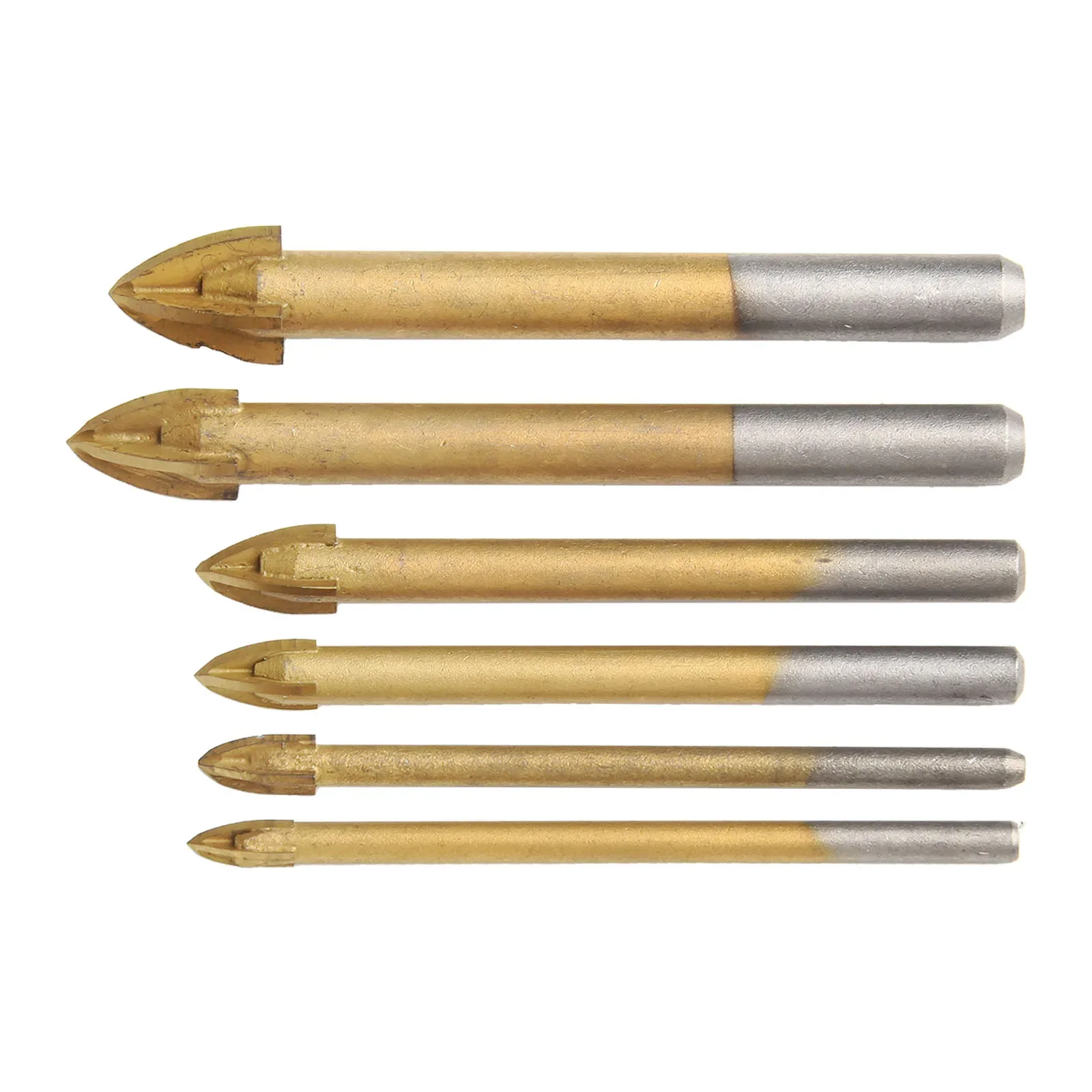6PCS Cross Tile Drill Bits Set 6-12mm Hole Opener Triangle Drilling Tool For Wood Metal Tile Concrete Ceramic Drill Bits