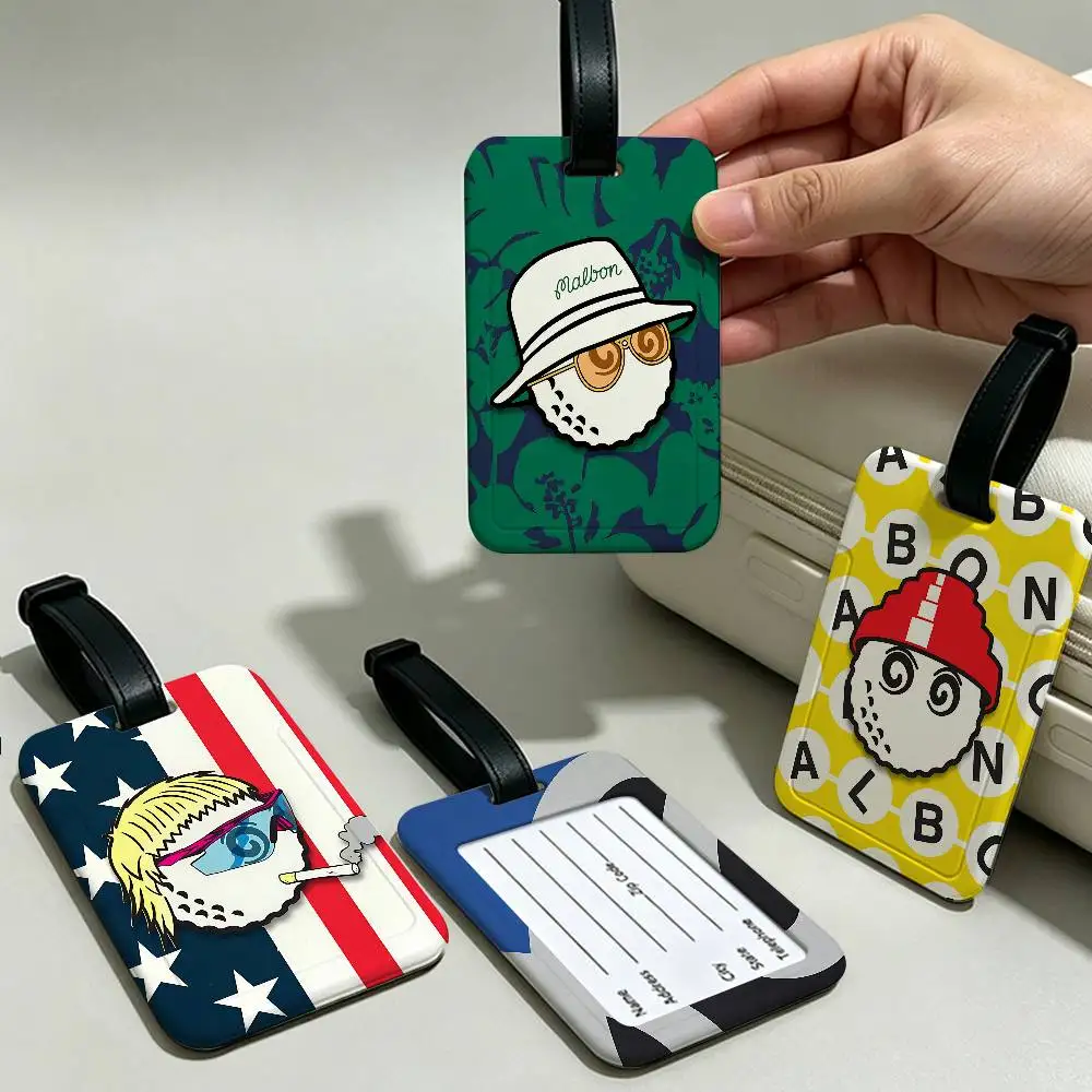 Fashion G-Golf brand M-Malbon Lightweight Anti lost PVC Luggage Tag Removable Info Card Sleeve Backpack Travel Accessory