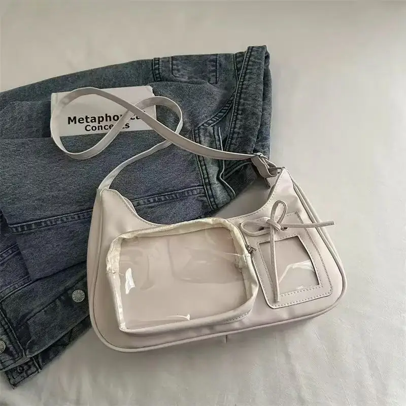 Y2k Harajuku Schoudertas Vrouwen Koreaanse Transparante Ita Bag School Crossbody Tas Vrouwelijke Japanse Designer Preppy Handtas Portemonnee