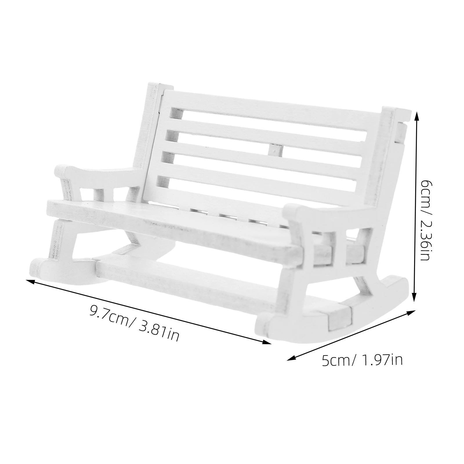 2 pçs mini cadeira de balanço ornamentos casa cadeiras internas dentro do carro madeira