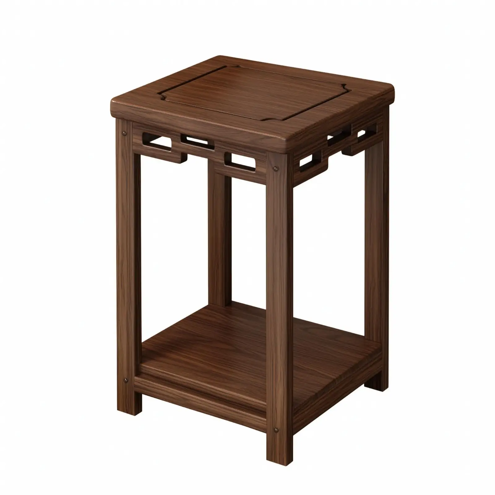 Freestanding Tiered Shelf Stand Sturdy Walnut-Finish Wood Display Stand Rack Open-Frame for Beverage Station, Event Styling