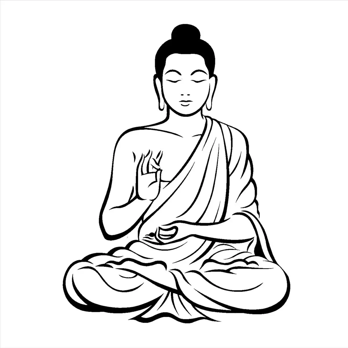 A56K DIY Black Wall Sticker Meditating Buddha Decal Removable Art Mural Home Decor