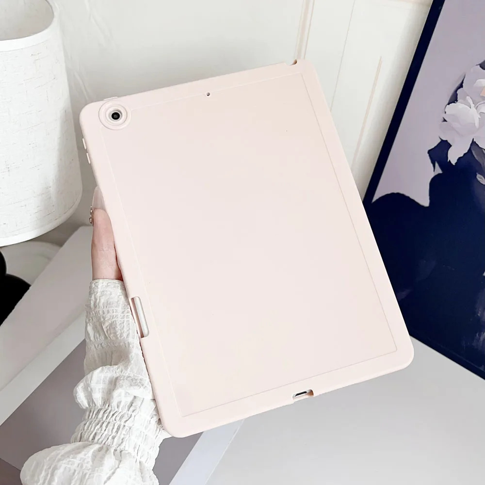 

Shockproof TPU Back Cover for iPad 7th 8th 9th 10.2inch Solid Colour Protective Case with Pen Slot Anti-Scratch Soft Shell Case