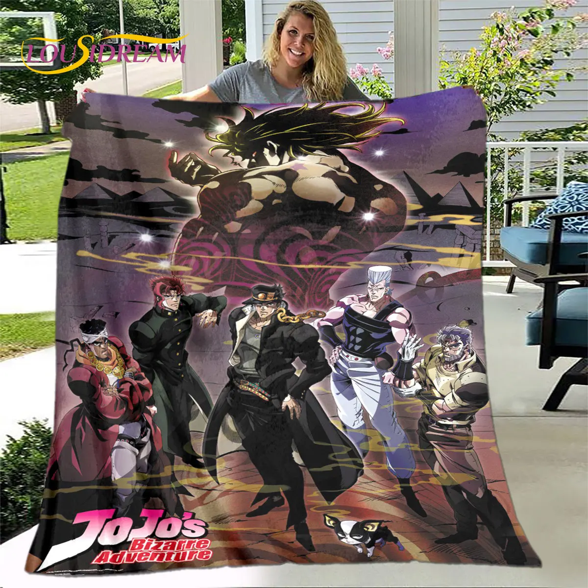 jojo's Bizarre Adventure  Anime Soft Plush Blanket,Flannel Blanket Throw Blanket for Living Room Bedroom Bed Sofa Picnic Cover