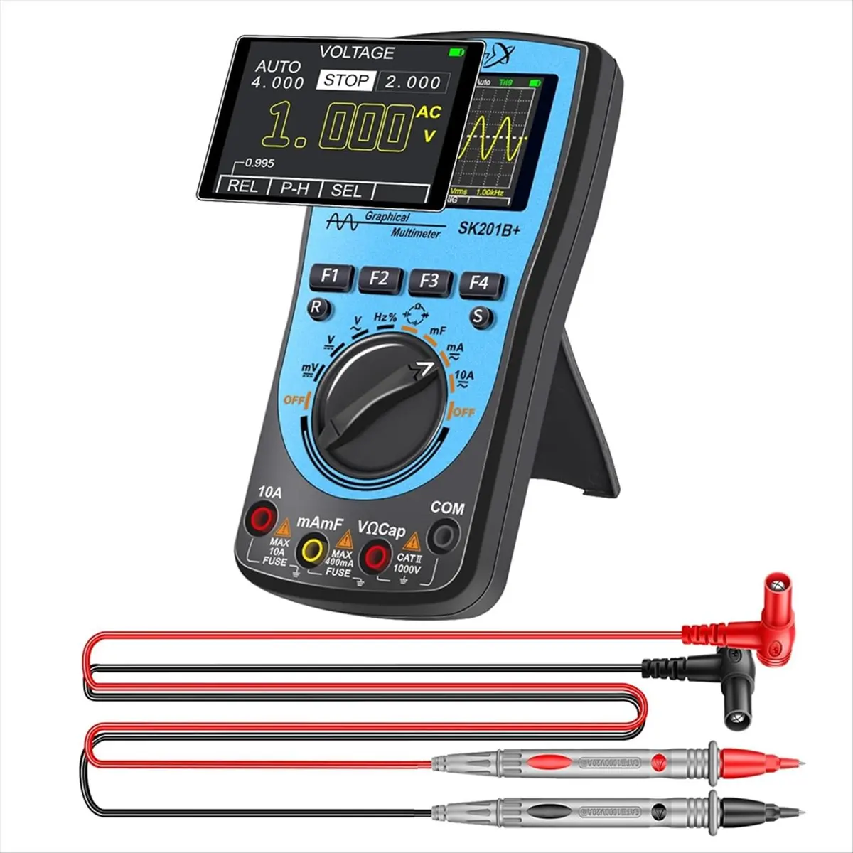 ABNH SK201B+ Oscilloscope Multimeter, 1MHz Bandwidth, 2.5Msps Sampling, 4000 Count , Measure Voltage, Current, Capacitance