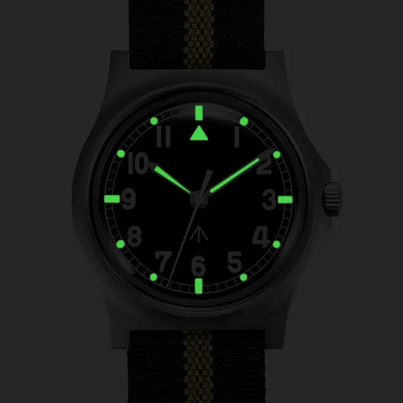 RDUNAE 34.5mm Relógio Militar Retro 316L Aço Inoxidável K1 Vidro Mineral Personalidade Luminosa Esportes Quartzo Relógio Piloto Masculino