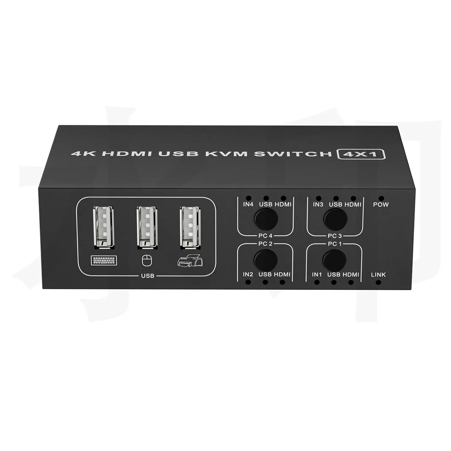 

4K HDMI USB KVM Switch 4USB Ports for 4 Computers Share 1Monitor Keyboard Mouse Hard Drives Printer for PC Laptop Mac EDID HDCP