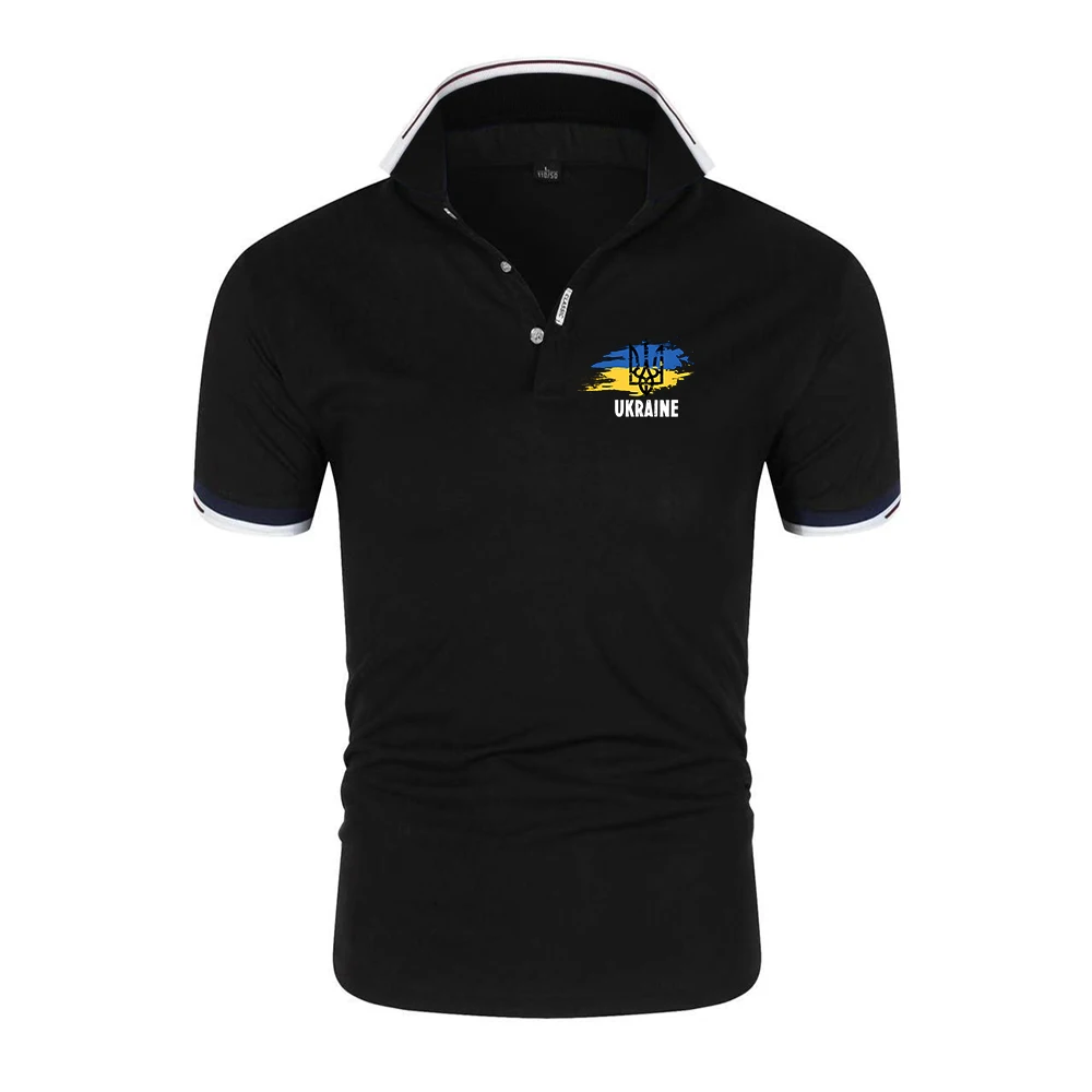 Ukraine Trident 2025 Summer Fashion Quick Dry Slim Cotton Polo Shirt Ukrainian Patriotic Graphic Lapel Collar Short Sleeve