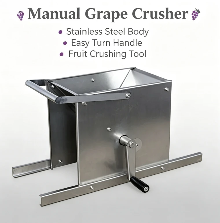 Electric Grape Destemmer Crusher 180RPM Wine Making Machine Stainless Steel Fruit Pulper Home Brewing Mulberry Cherry Pear Press