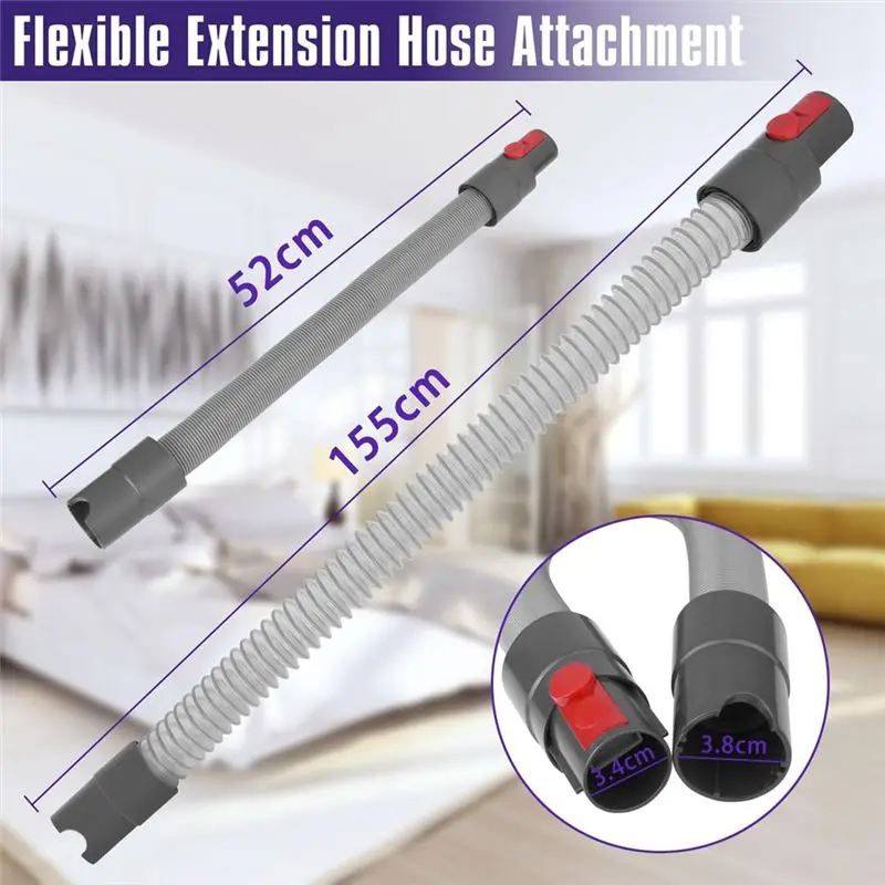 تمديد خرطوم A19Q + فرشاة غبار خالية من الخدش + ملحقات فرشاة مجمعة لأجزاء المكنسة الكهربائية دايسون V7 V8 V10 V11 V15