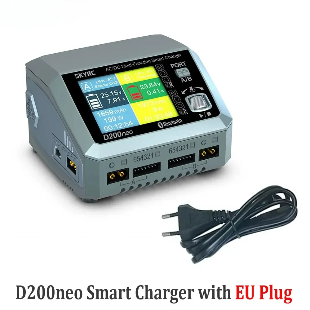 SKYRC D200neo Charger AC 200W DC 800W 1-6S Lipo Battery Balance Charger Discharger Multi-Function Smart Charger