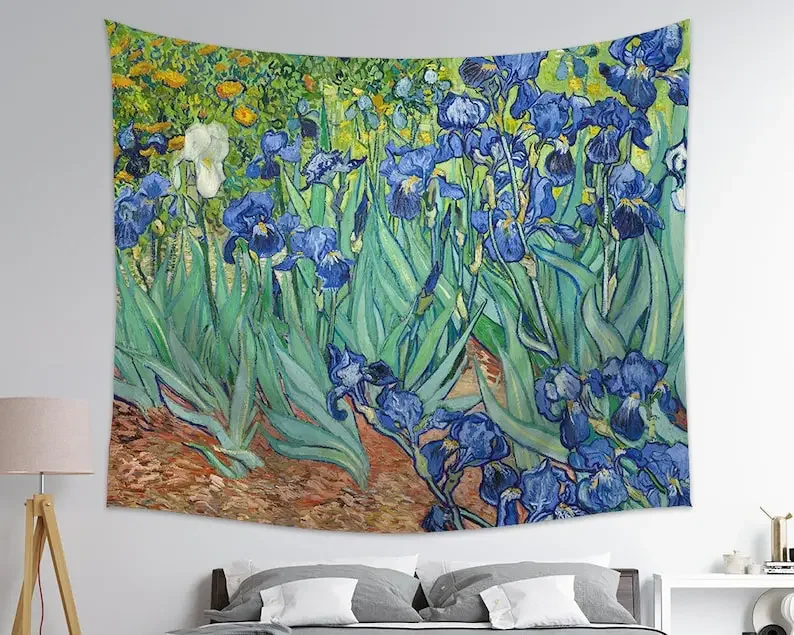 Van Gogh Tapestry, Irises By Van Gogh, Van Gogh Fabric, Van Gogh Backdrop