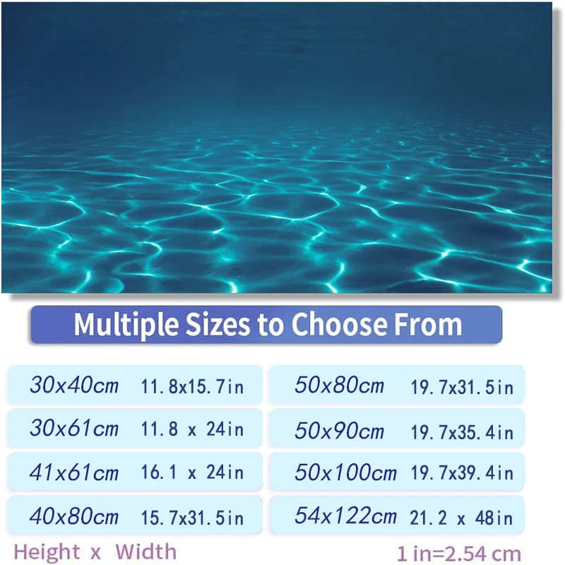 Blue Sea Scenery Aquarium Vinyl Sticker Background Poster HD Rock Stone Self Adhesive Fish Tank Wallpaper 3d Background