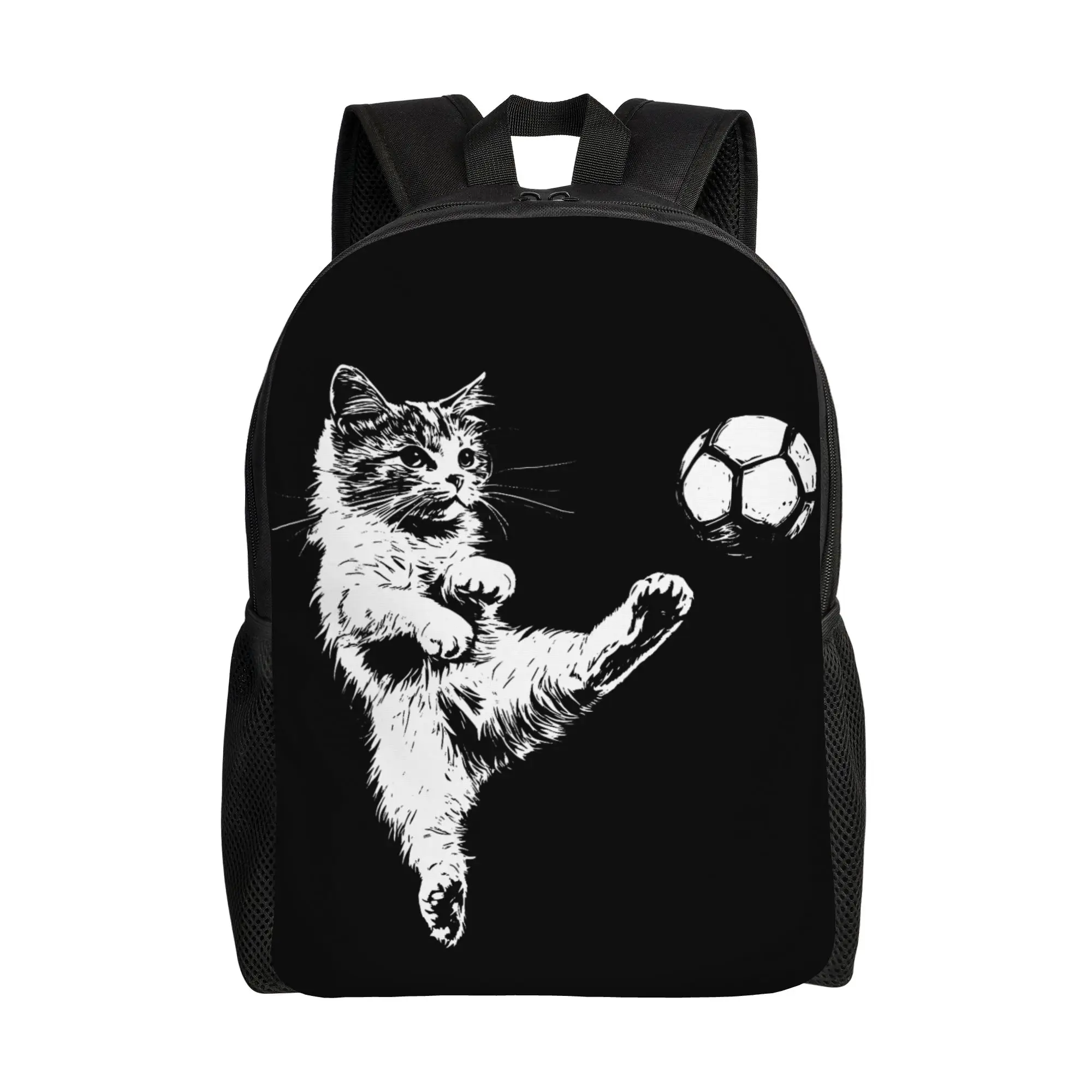 

Funny Cat Soccer Ball Graphic Backpack Camping Backpacks Student Streetwear School Bags Colorful Pattern Rucksack
