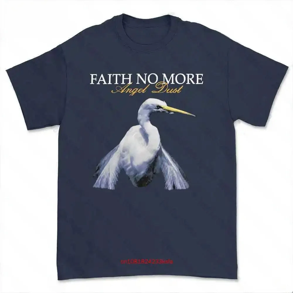 Faith No More Men's Angel Dust T-Shirt Ultra Slim Fit Nine Sleeve Length Henry Shirt Collar Youth Fashion T-Shirt Tee