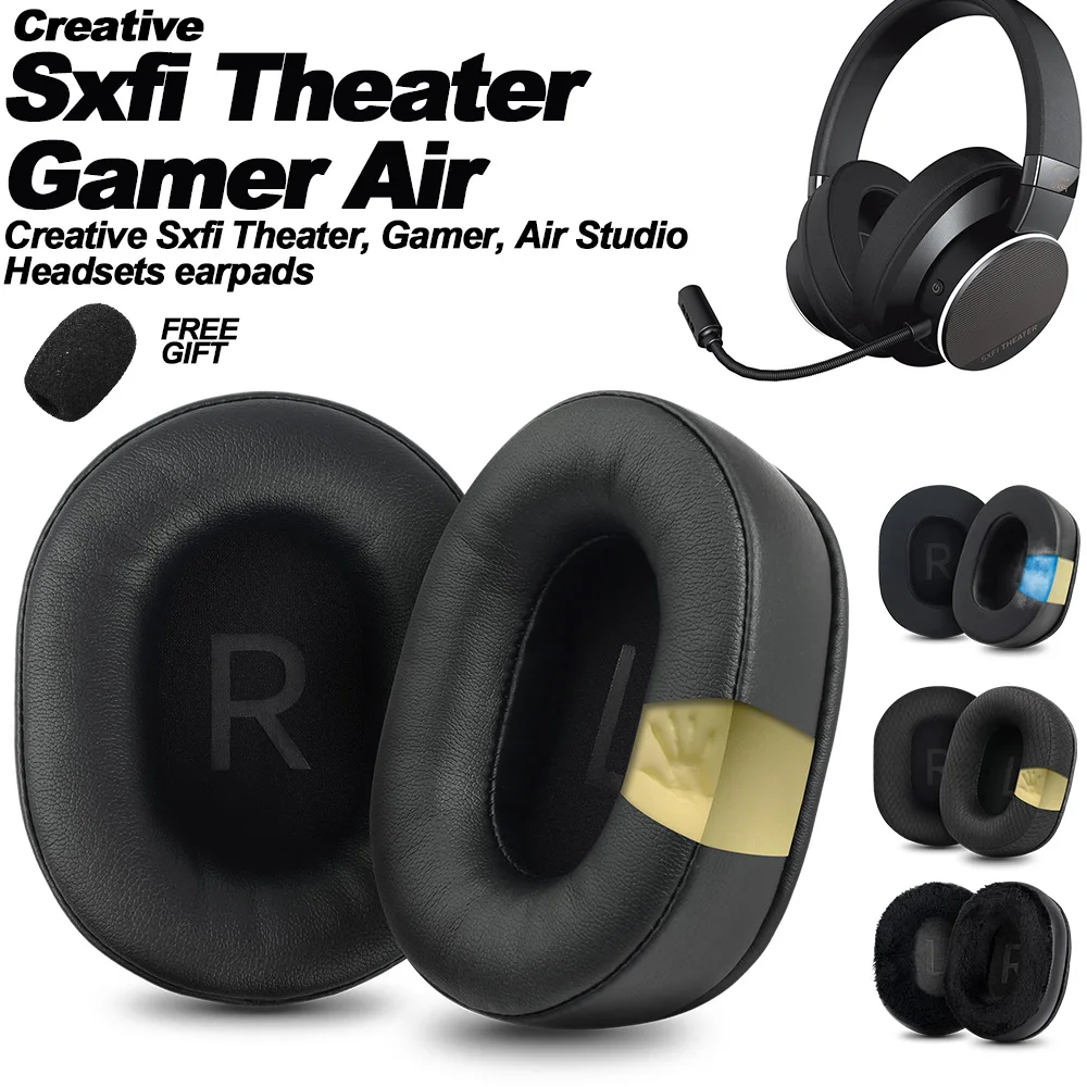 Ohrpolster für Creative Sxfi Theater, Gamer, Air, Ersatz-Ohrpolster, Ohrenschützer, weicher Stoff, Memory-Bezüge, Schwamm, Protein
