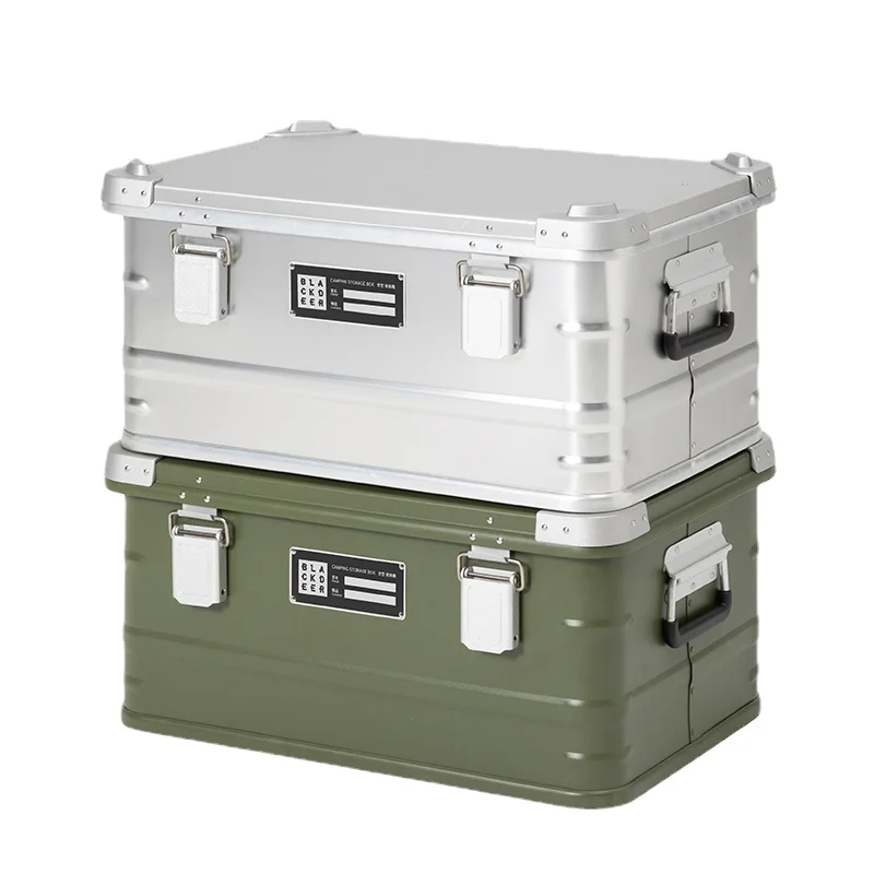 

47L Aluminum Alloy Box Outdoor Camping Storage Box High-capacity Move House Travel Sundries Trunk Portable Case