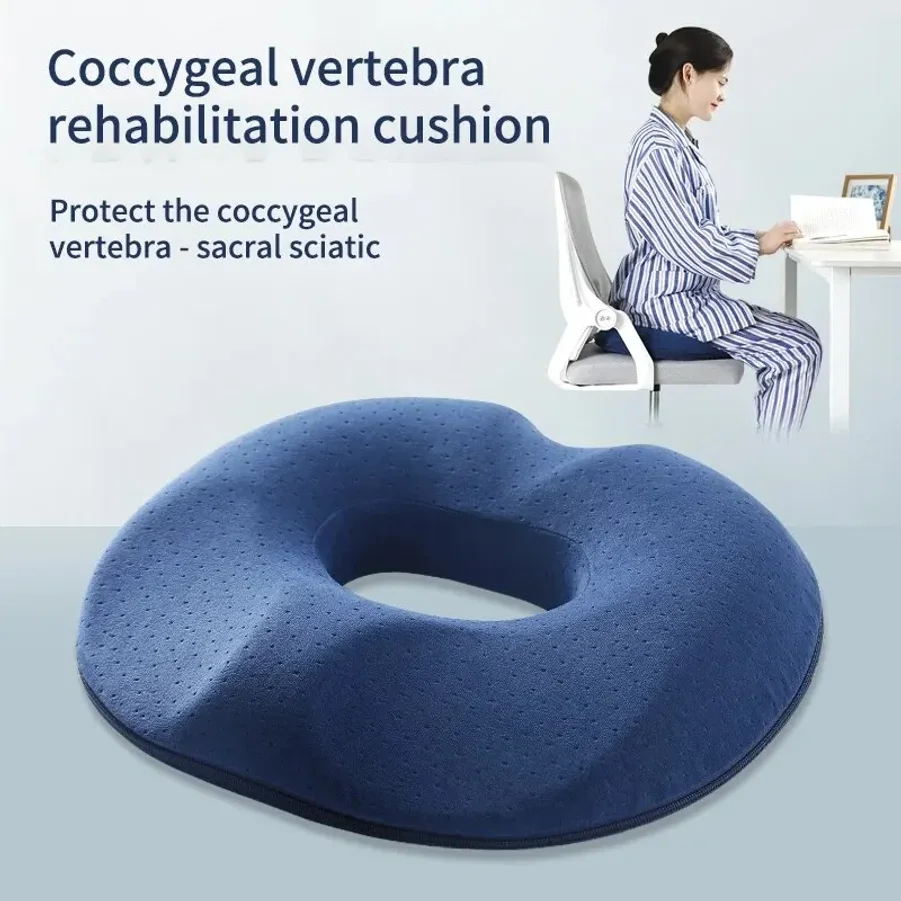FULLHOT Memory Cotton Office Seat Cushion Postoperative Male and Female Tailbone Decompression Cushion for Hemorrhoids