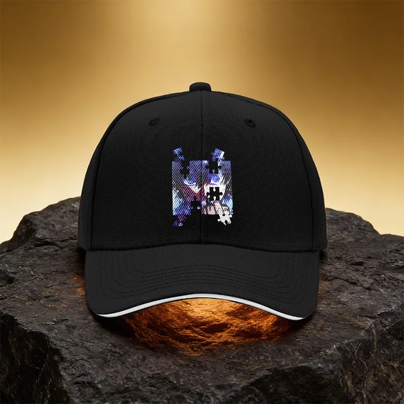 Puzzle Anime Character Eyes Hat, Unisex Printed Baseball Cap Sandwich Duckbill Cap Sports Hat, Suitable for Daily Commut