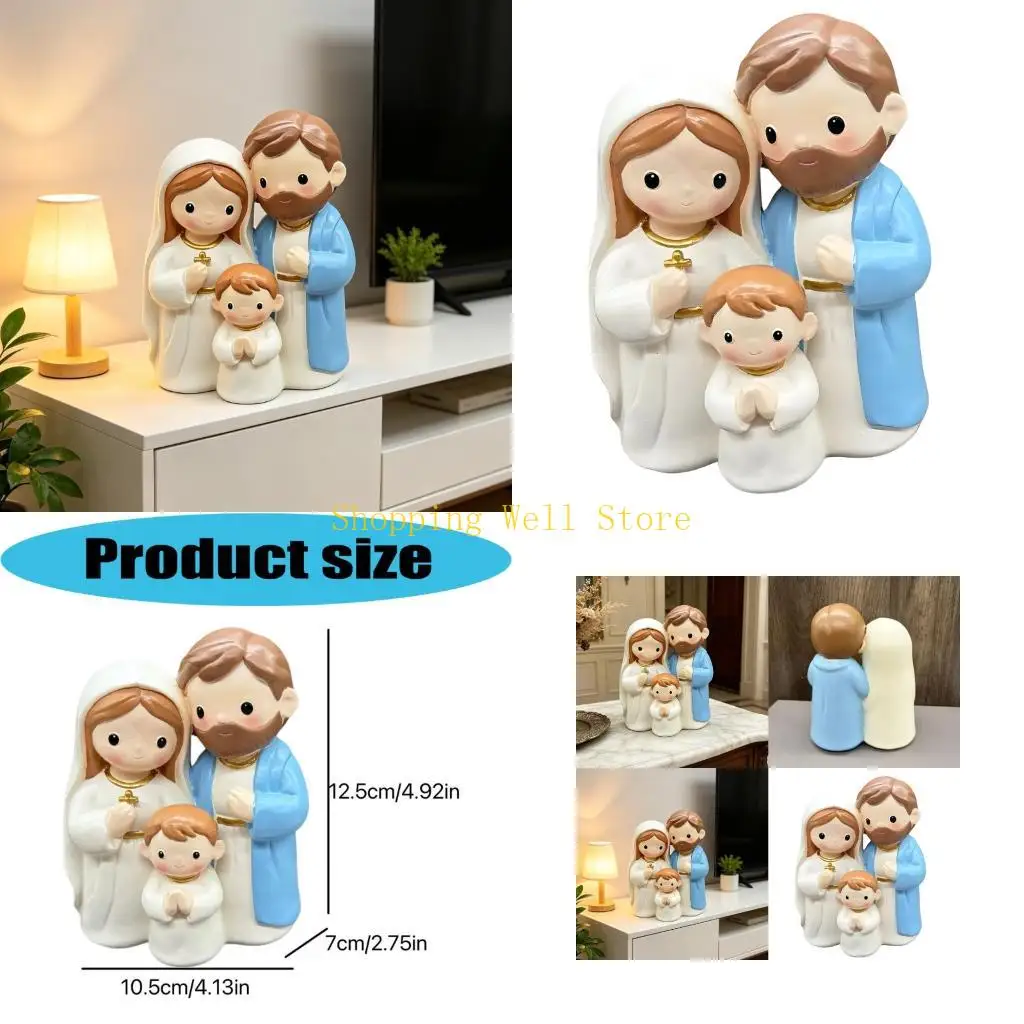 KX4B Stable Nativity Scene Statue Christmas Nativity Figurines Table Ornament Gift