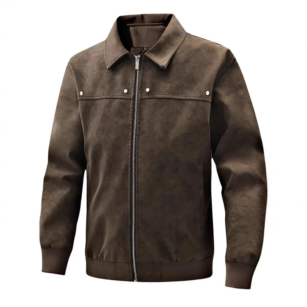 

Men's Winter PU Leather Jacket with Cotton Padding Trendy Bomber Jacket for Men Warm Faux Leather Coat Men's Fashion Outerwear