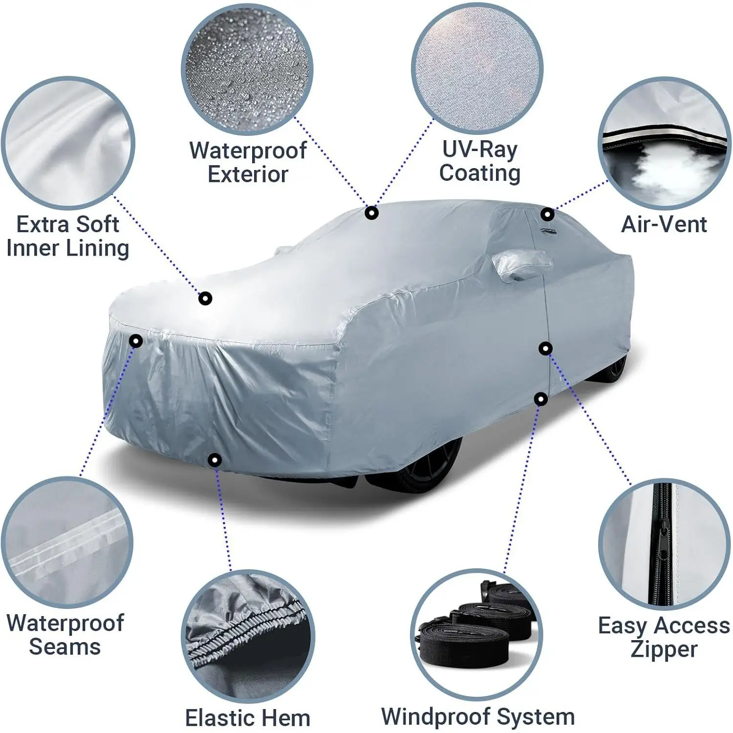 Premium Quality 18-Layer Car Cover Waterproof All Weather Automobile Cover Promotional & Business Gift