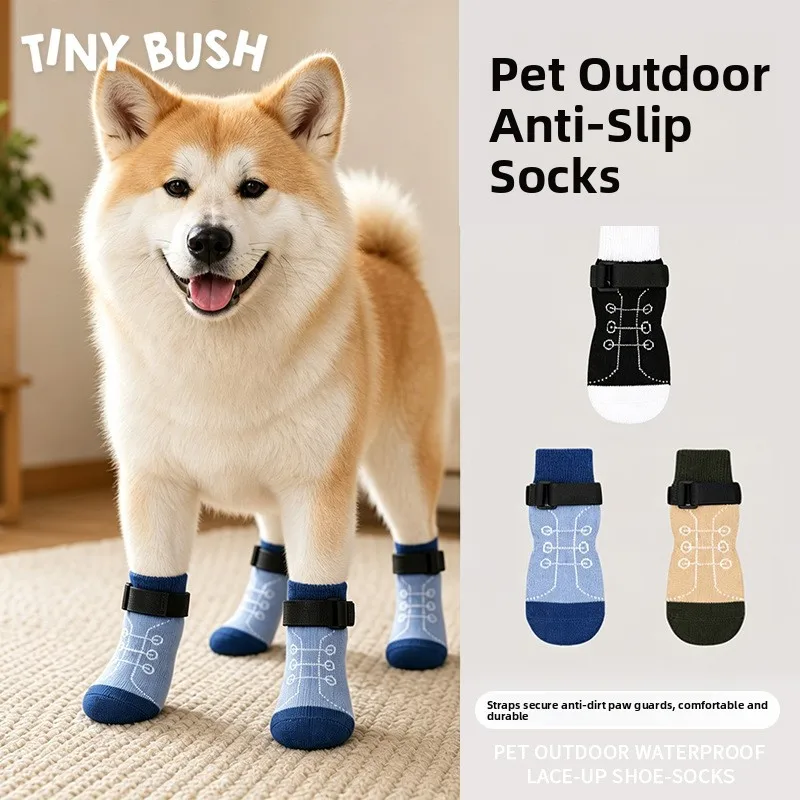 Dog socks, pet anti-slip socks, new summer indoor silent anti-scratch with straps