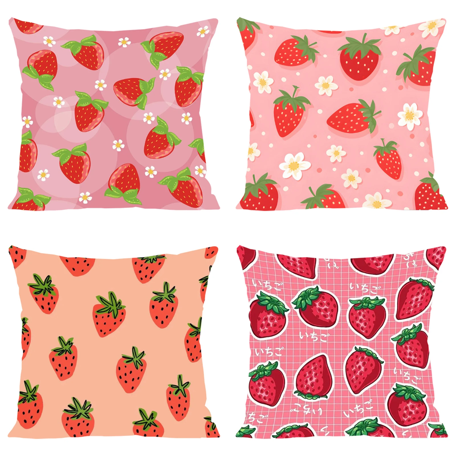 

Strawberry Pattern Decorative Pillow Cover for Living Room Cushions Pillow Cases 45x45 Aesthetic Room Decoration Cushion Covers