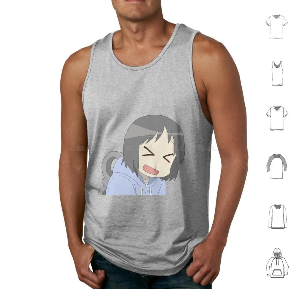 Nichijou-Robot Girl Tank Tops Print Cotton Nichijou Yuukos Nezumi Sakamoto Nichijou Obk Obake Nichijou Raven Crow Raven