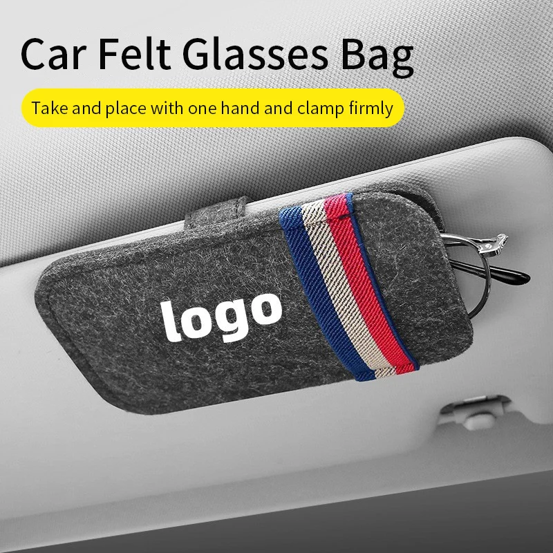 Universal Auto Sonnenbrille Organizer Tasche Filz Brillen Halter Brille Lagerung Clip Auto Innen Zubehör Individuelles Logo