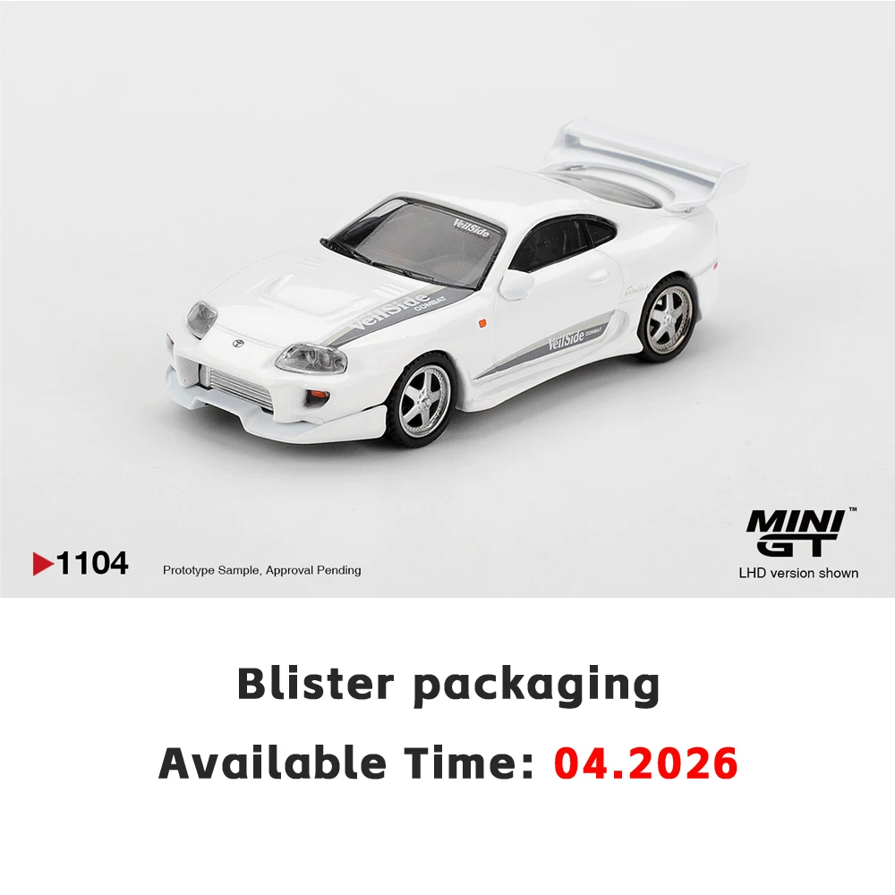 Prevendita MINIGT 1/64 Diecast Model Toyota Supra VeilSide Combat VV Bianco Blister Packaging Modello ad alte prestazioni