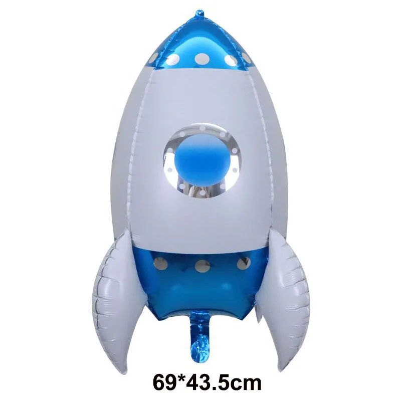 Rocket Balloon Space Theme Party Decorations Rocket Boy Birthday Party Supplies 4D Stand Balloon