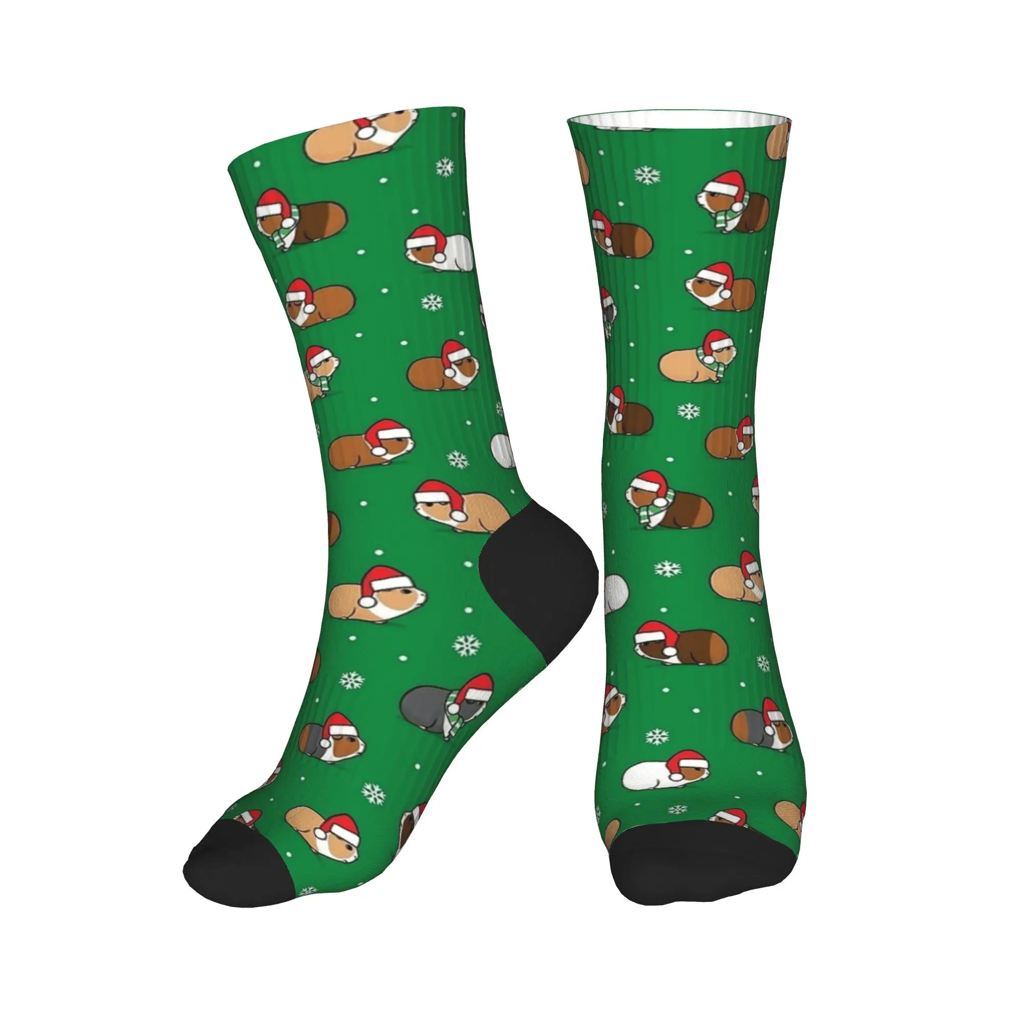 Weihnachten Meerschweinchen grüne Socken Gothic Strümpfe Unisex Männer mittlere weiche Skateboard Socken Herbst Design rutschfeste Socken