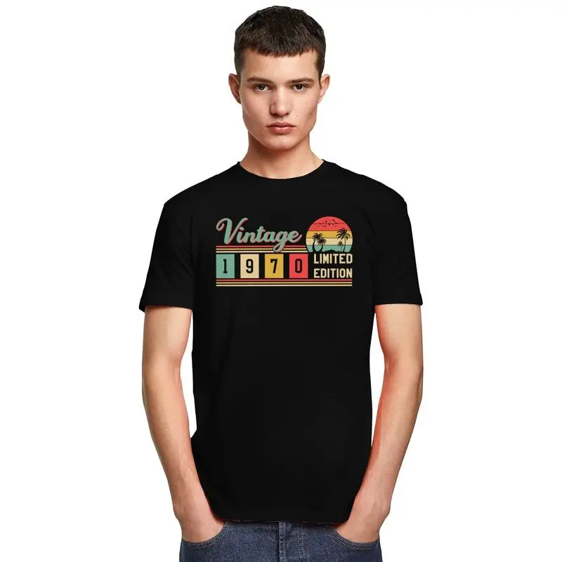 55th خمر 1970 طبعة محدودة هدية عيد الميلاد تي شيرت الرجال قصيرة الأكمام 100% القطن تي شيرت عادية تيز الشارع الشهير بلايز