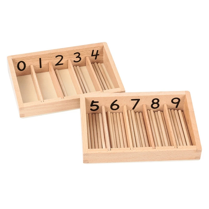 

Montessor Montelon Math Toys Set Materials Educational Wooden Spindle Box Early Learning Training Toy Set Kit