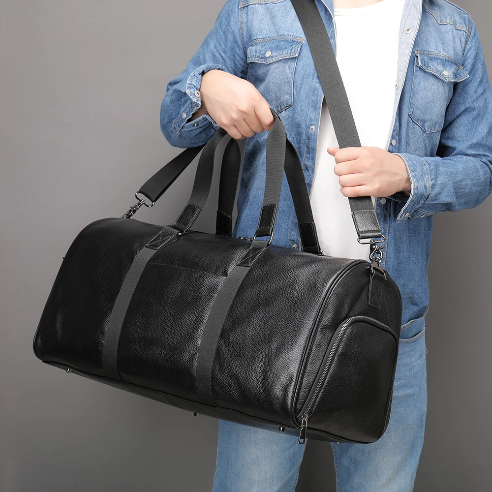 MVA Leather Men Travel Bags Large Carry On Luggage Bag Men Duffel Bag Handbag Travel Tote Gym Sport Fitness Bags Husband    4015