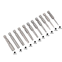 11pcs 1/16-5/16 Inch Hexagonal Hex Head Screwdriver Bit Set 1/4 Inch Hex Shank S2 Steel Magnetic 2 Inch Long Drill Bits Tools