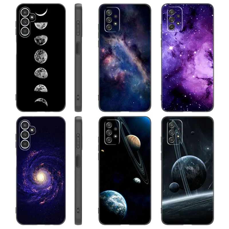 Space Moon Galaxy Universe Phone Case For Samsung A13 A22 A24 A32 4G A25 A34 A35 A52S A53 A54 A55 A73 5G A12 A14 A15 A23 A31