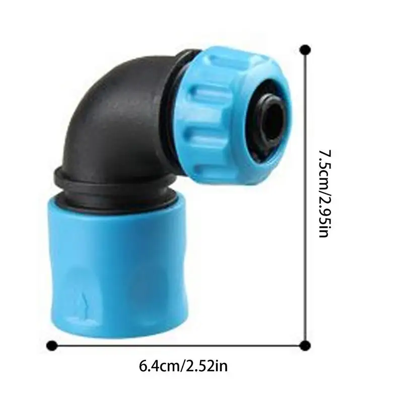 Garden Hose Connector Water Hose Fittings 2X Quick Faucet Water Splitter 90 Degrees Angle Nozzle For Irrigation System Lawn