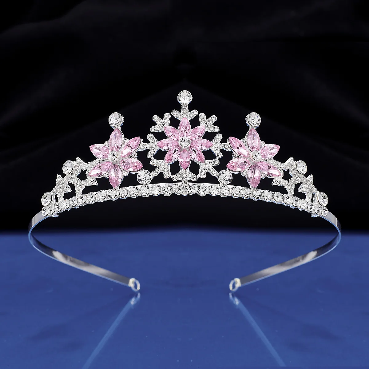 Headband Sparkling  Hair Accessories Children Crown Crystal Snowflake Crown For Children Party Favor Dance Performance