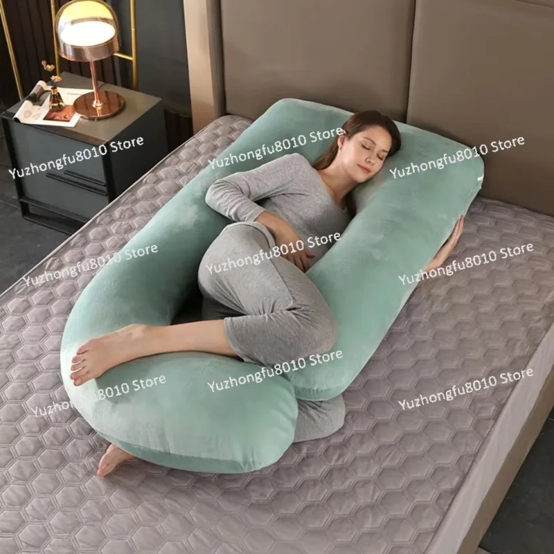 Full body maternity wedge J-shaped baby maternity pillow attractive design abdominal support sleeping fabric