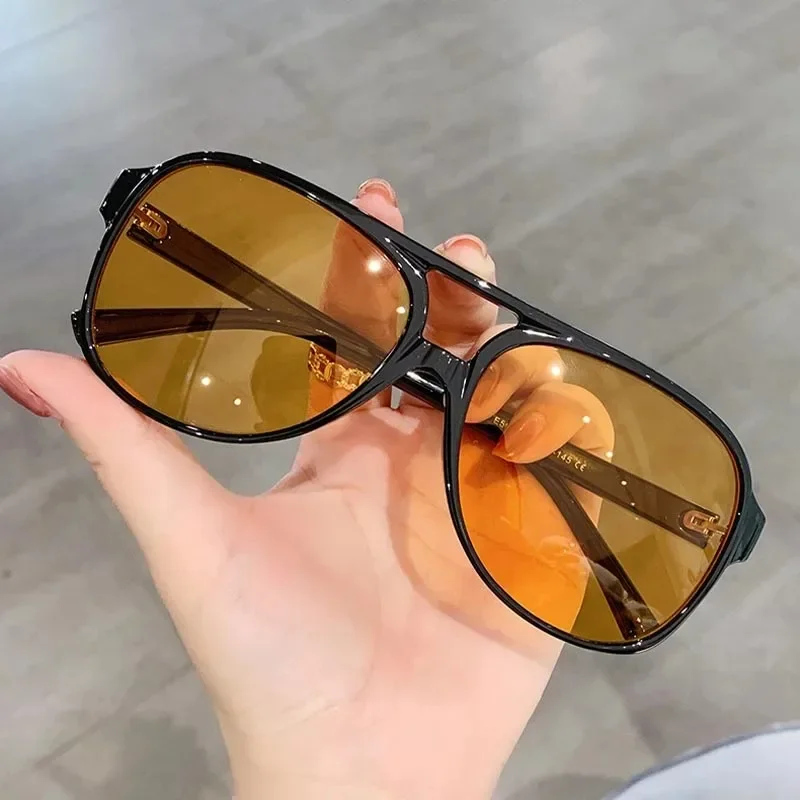 New Retro Sunglasses for Men's Women's Large Frame Classic 90s Vintage Pilot Driving Eyewaer UV400 Protective Sun Glasses