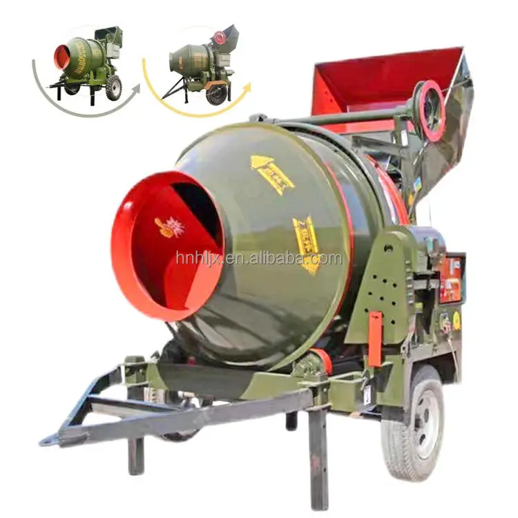 JZC350 Trailer Mounted Mobile Concrete Mixer With Pump 110v 220v 240v 380v Portable Cement Concrete Mixing Machinery For Sale