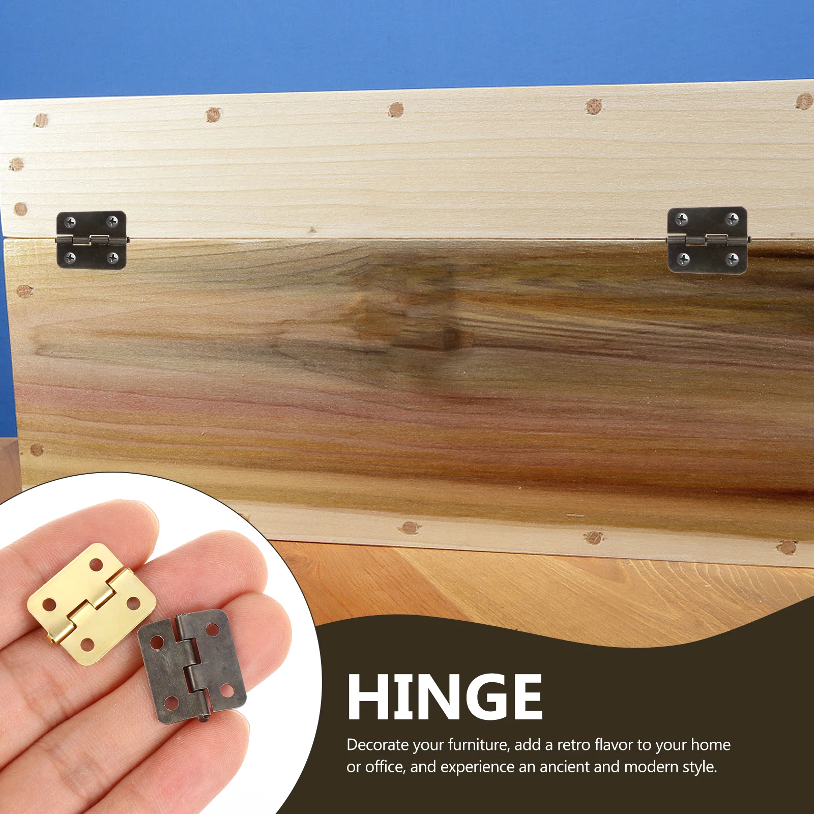 

1 Set Of Vintage Furniture Door Hinges Box Cupboard Hinges For Wooden Cases Jewelry Wine Boxes Home Office Decor Accessories